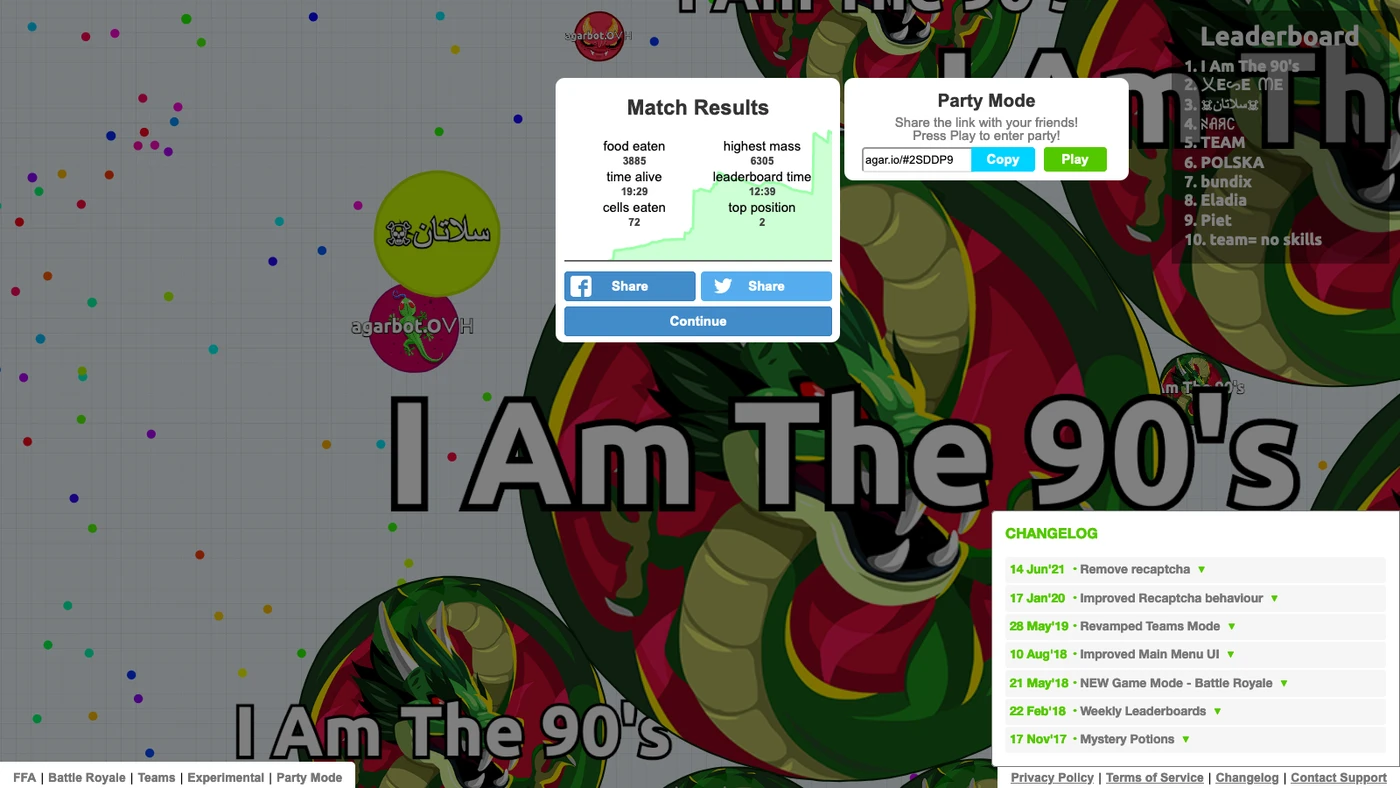 Party Mode in Agar.io – Miniclip Player Experience